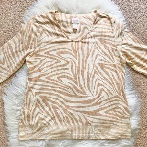 Chico’s Zebra Tan Shirt 🦓